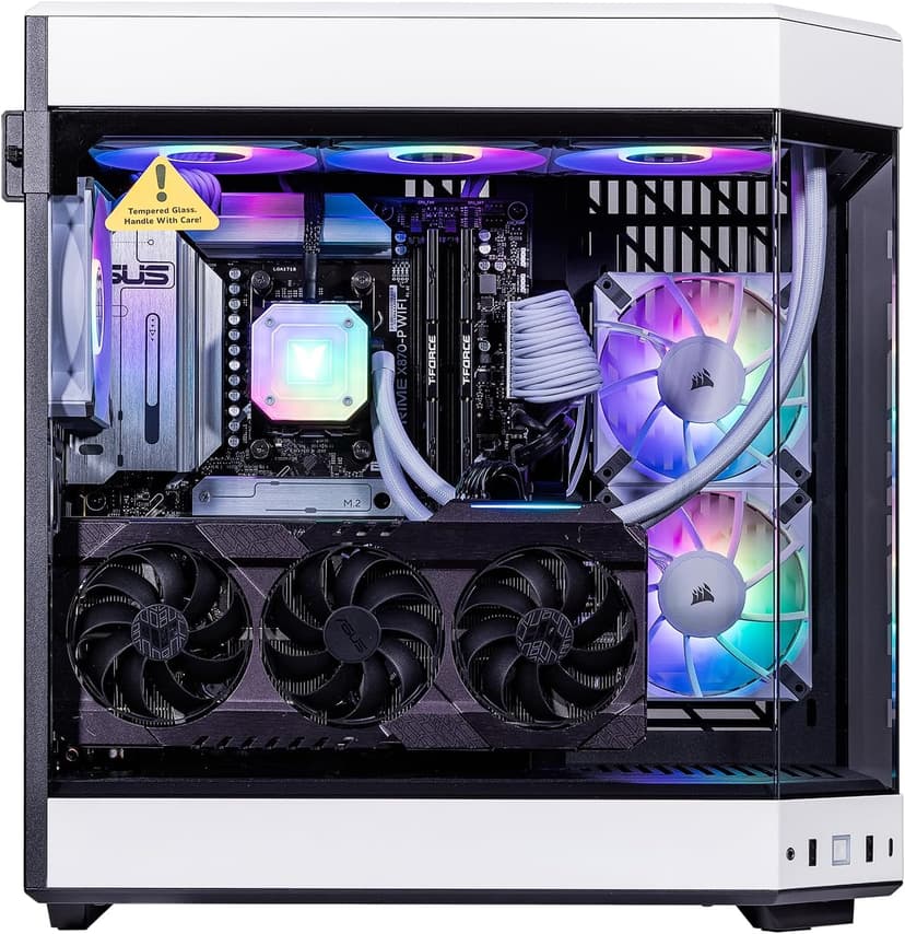 Velztorm Praetix 3D Prebuilt PC - Beats 4090 (AMD Ryzen 7 9800X3D, GeForce RTX 5080, 32GB DDR5, 2TB PCIe SSD, RGB Fans, 360mm AIO, 1000W PSU, WiFi 7, Bluetooth 5.4, RJ-45, HDMI, Win 11 Pro)