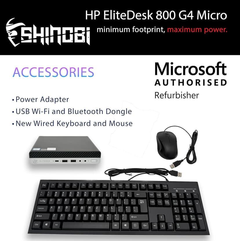 HP EliteDesk 800 G4 Mini PC | Intel Core i5-8500T | 16GB RAM | 512GB NVME | Windows 11 Pro | Wi-Fi | New 24in Monitor | Mini Desktop Computer (Renewed) (PC Plus Monitor)