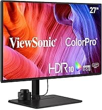 ViewSonic VP2786-4K 27 Inch Premium IPS 4K USB C Monitor with Integrated Color Wheel, 100% Adobe RGB, 98% DCI-P3, Pantone Validated, 90W Charging, HDMI, DisplayPort for Professional Home and Office
