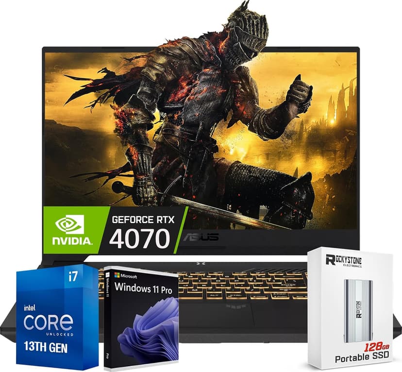 ASUS 2024 TUF 15.6 i7 RTX 4070 Premium Gaming Laptop, 13th Generation Intel 10-Core i7-13620H, 64GB DDR5 RAM, 2TB PCIe 4.0 SSD, RGB Backlit Keyboard, Thunderblot 4, Win11 PRO, W/Portable SSD