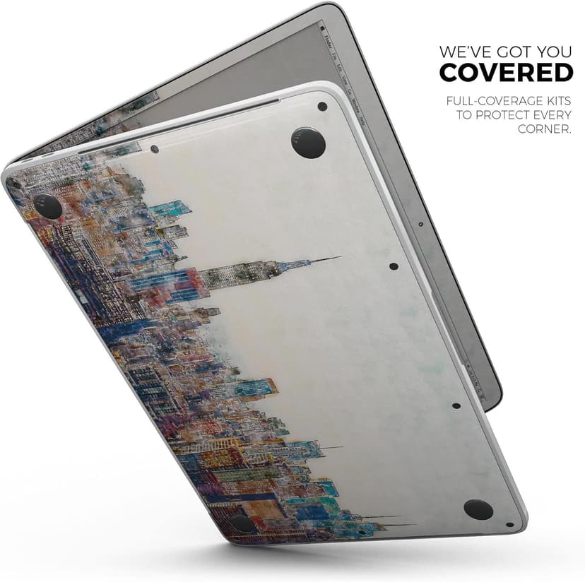 Watercolor New York City Skyline Full-Body Wrap Scratch Resistant Decal Skin-Kit Compatible with MacBook 13" Pro M1 (A2338)