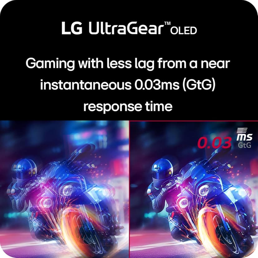 LG 32GS95UE 32-inch Ultragear OLED Dual Mode Gaming Monitor 4K UHD 1440p 240Hz 0.03ms AMD FreeSync Premium Pro NVIDIA G-Sync HDMI 2.1 DisplayPort Tilt/Height/Swivel Stand Black