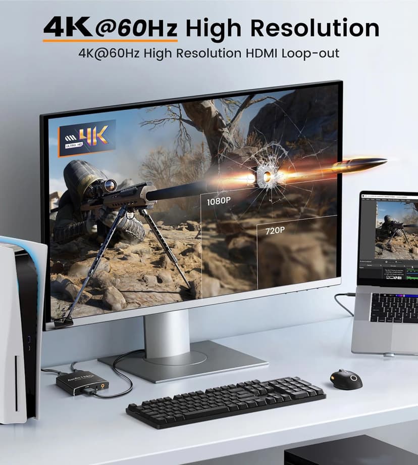 4K HDMI Video Capture Card, avedio links Video Capture Card 1080P 60FPS,USB C/A 3.0 Game Capture Card for Streaming Works for PS5 PC Switch Camera OBS (Black)