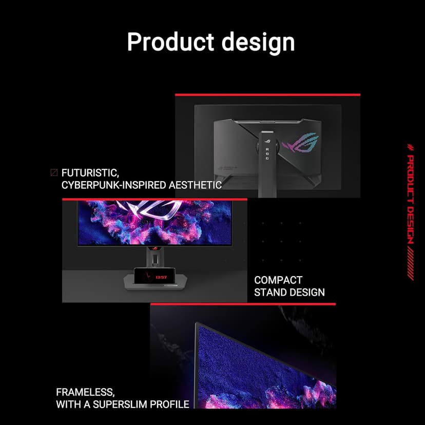 ASUS ROG Strix 27” 1440P OLED Gaming Monitor (XG27AQDMG) - QHD, Glossy OLED, 240Hz, 0.03ms, Custom Heatsink, Anti-flicker,Uniform Brightness, G-SYNC Compatible, 99% DCI-P3, DisplayWidget, 3yr warranty