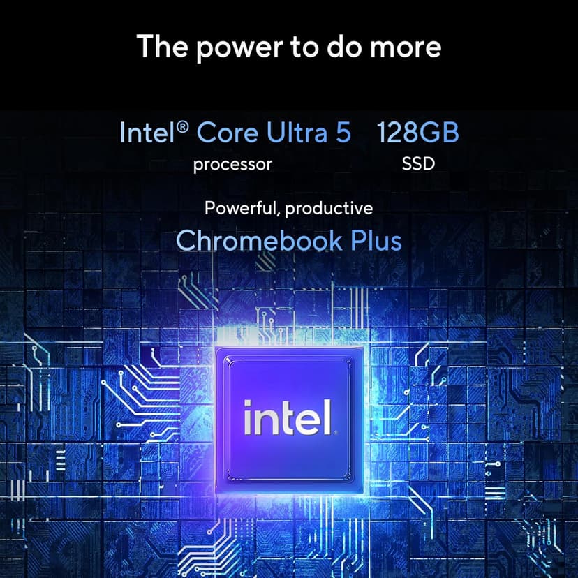 ASUS ExpertBook CX54 Chromebook Plus Laptop with Google AI, 14" 2560x1600 Display, Intel® Core™ Ultra 5 Processor, 8GB RAM, 128GB SSD, ChromeOS, Fog Silver, CX5403CMA-DB588