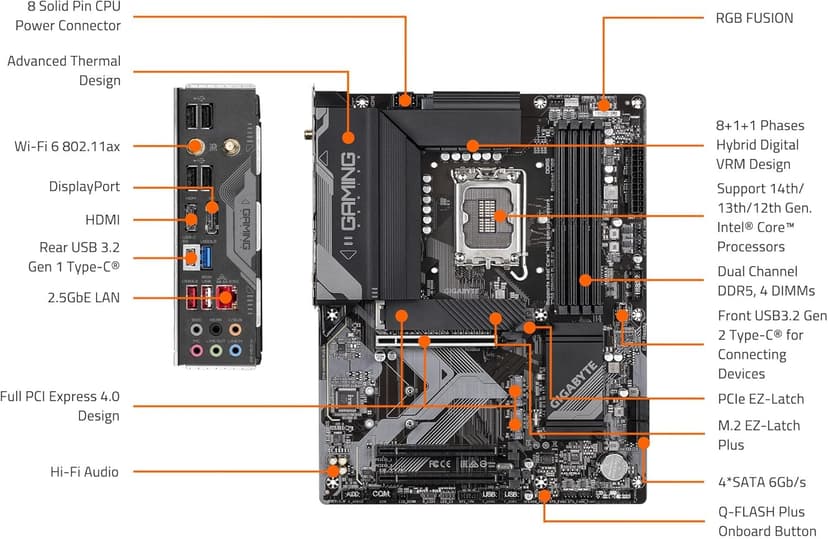 MICRO CENTER CPU Motherboard Intel i9-12900K 16-Cores LGA 1700 Gaming PC Desktop Processor up to 5.2 GHz with GIGABYTE Z790 Gaming Plus AX DDR5 Motherboard
