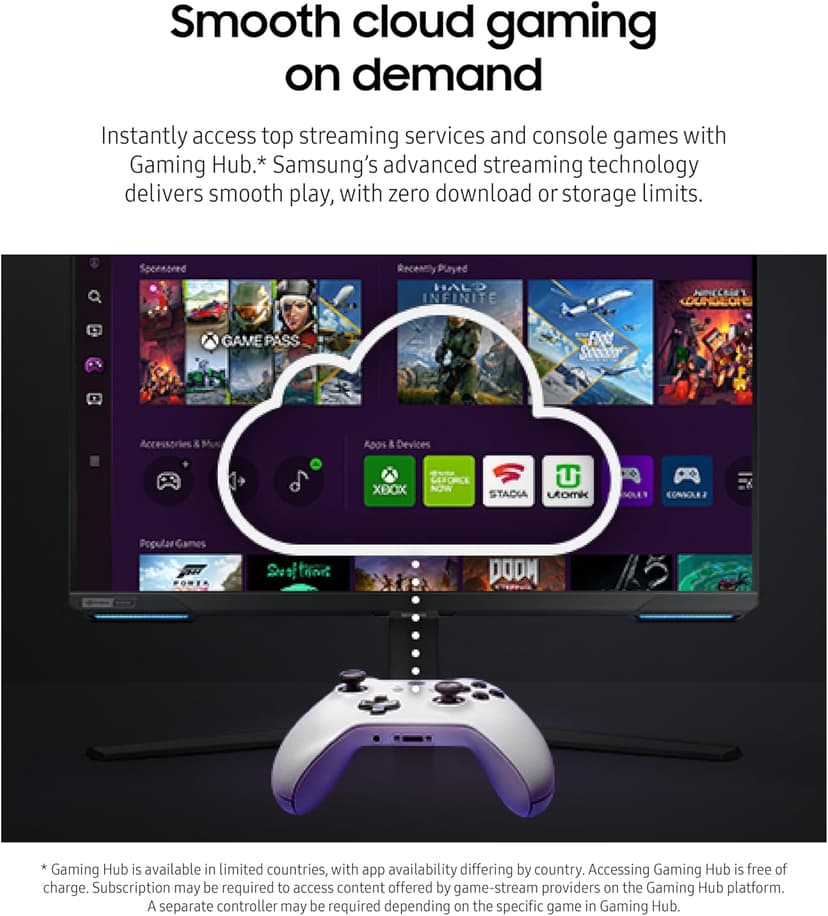 SAMSUNG 28” Odyssey G70B Series 4K UHD Gaming Monitor, IPS Panel, 144Hz, 1ms, HDR 400, G-Sync and FreeSync Premium Pro Compatible, Ultrawide Game View, LS28BG702ENXGO, Black