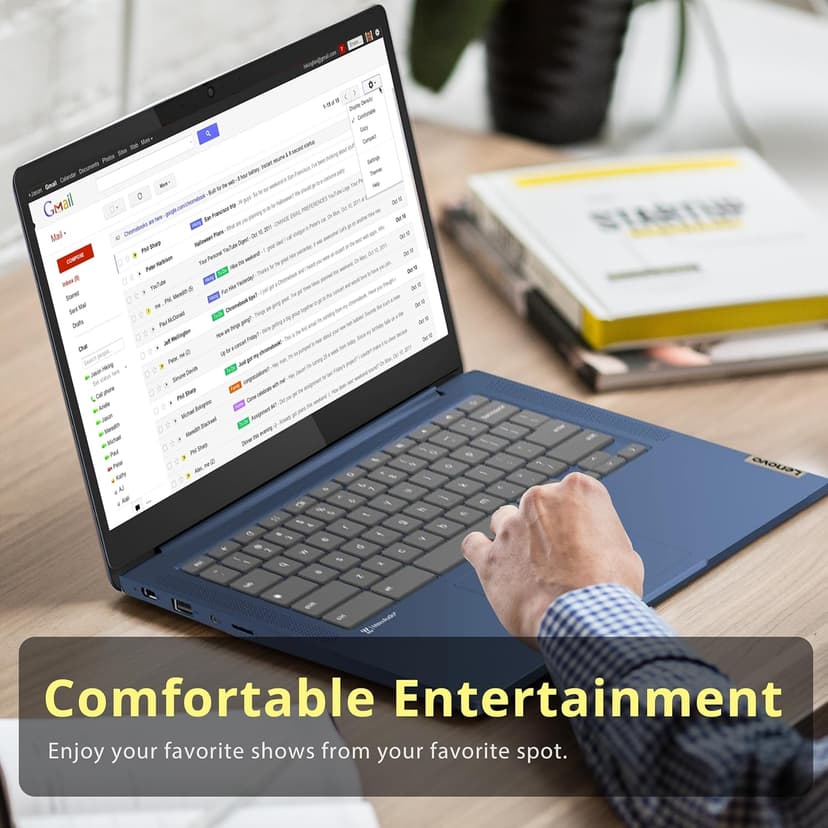 Lenovo IdeaPad Slim 3 Chromebook, 14″ FHD IPS Anti-Glare Touchscreen, MediaTek Kompanio 520, 4GB LPDDR4X, 224GB Storage(64GB eMMC+160GB Docking Station Set), Webcam, WiFi 6, Chrome OS, Blue