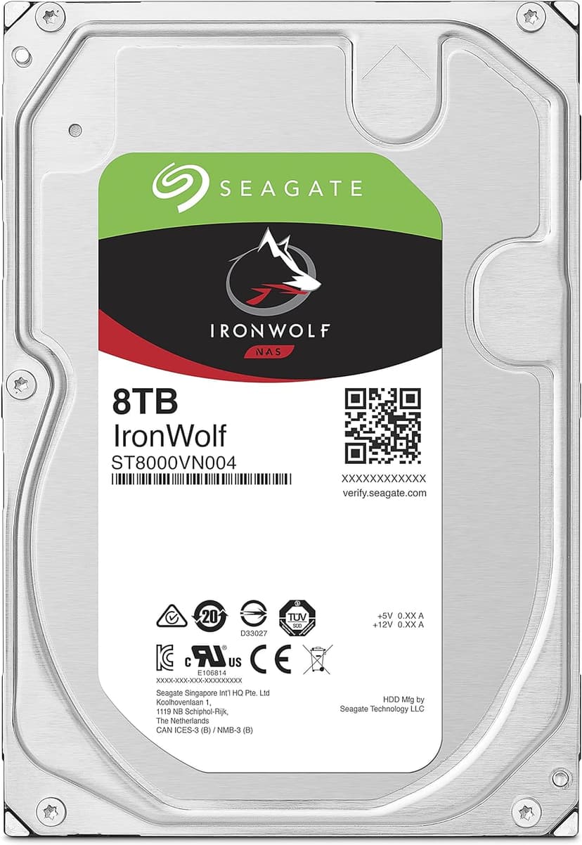 Seagate IronWolf 8TB NAS Internal Hard Drive HDD – 3.5 Inch SATA 6Gb/s 7200 RPM 256MB Cache for RAID Network Attached Storage – Frustration Free Packaging (ST8000VNZ04/N004)