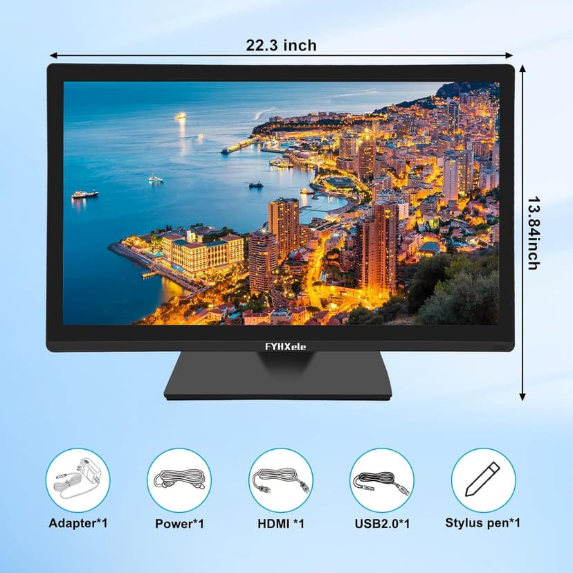 24 Inch Touchscreen Monitor, IPS FHD 1080P Touch PC Display, 100Hz, LED Backlit Multi-Touch Monitor, VESA, HDMI & VGA & USB Computer Touch Screen for Gaming, Business, Warehouse, Bar, Gym