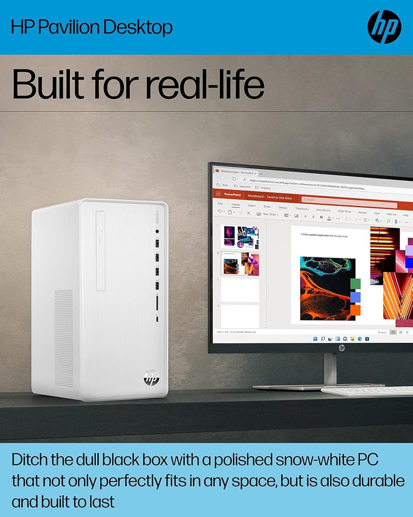 HP Pavilion TP01-3016 Home & Business Desktop, 12th Gen Intel® Core i5-12400, 12 GB DDR4 RAM, 512 GB SSD,Wi-Fi 6 + and Bluetooth® 5.2, Sleek and Compact Tower Design, No Optical Drive (Renewed)