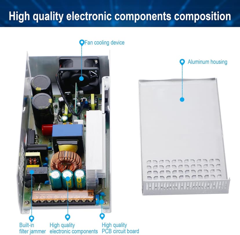 DC 48V 20.8A 1000W Switching Power Supply SMPS AC 110V / 220V-DC 48V Transformer Adapter, for LED Strip Light, CCTV Camera Security System,Computer Project of Industrial Power Supplies