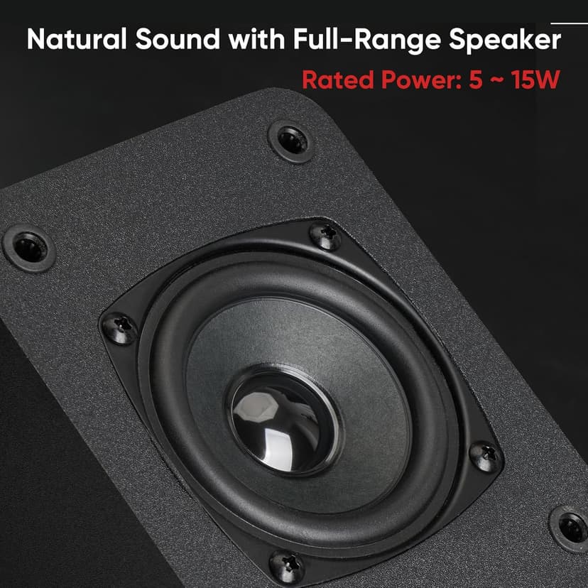 Saiyin Wall Mount Passive Speakers, Indoor Rear Surround Sound Speakers, Stereo Speakers for Midrange & High-Frequency, Passive Bookshelf Speakers for Home Theater, Receiver or Amplifer Required