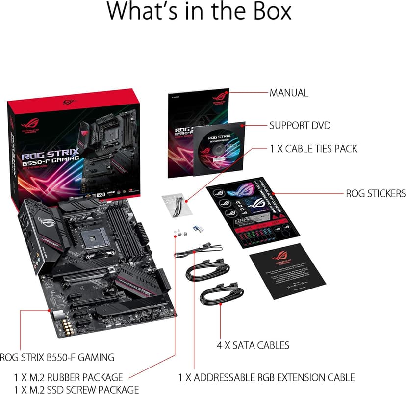 ASUS ROG Strix B550-F Gaming Motherboard, AMD AM4 Zen 3 Ryzen 5000