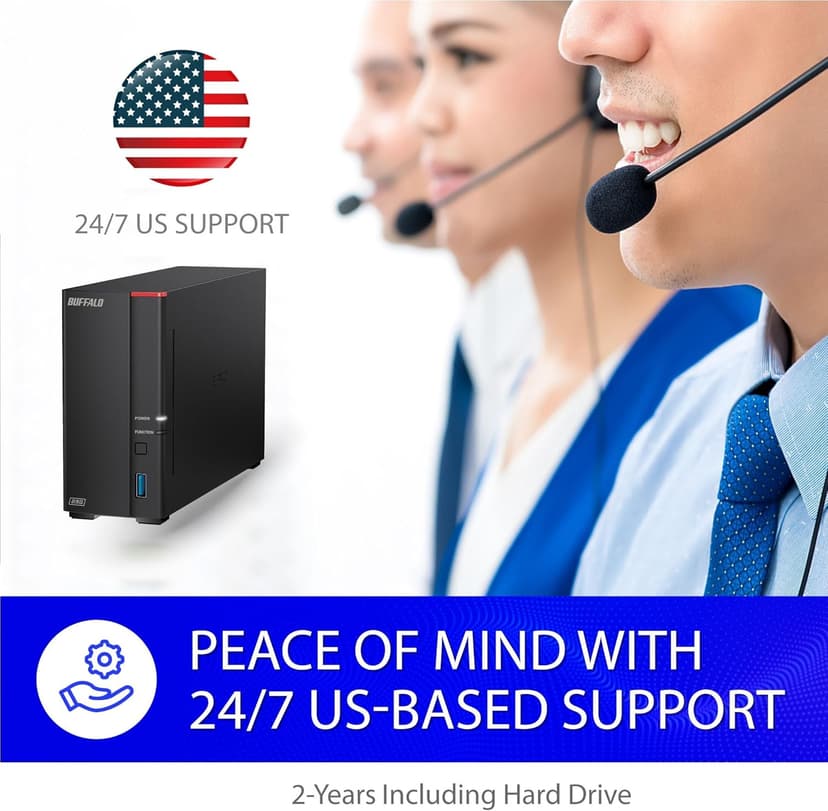 BUFFALO LinkStation 710 2TB 1-Bay NAS Network Attached Storage with HDD Hard Drives Included NAS Storage That Works as Home Cloud or Network Storage Device for Home