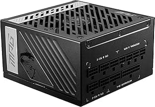 MSI MPG A1000G Gaming Power Supply - 80 Plus Gold Certified 1000W - 0% RPM Mode - Fully Modular - 100% Japanese 105°C Capacitors - Compact Size - ATX PSU