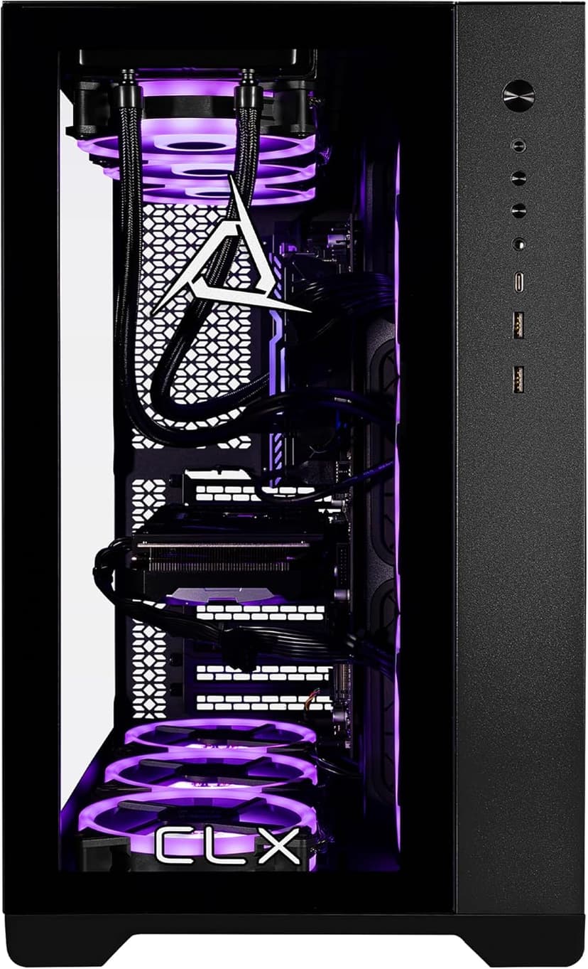CLX Set Gaming Desktop - Liquid Cooled Intel Core i9 13900KF 3GHz 24-Core Processor, 64GB DDR5 Memory, GeForce RTX 4070 12GB GDDR6X Graphics, 2TB SSD, 6TB HDD, WiFi, Windows 11 Home 64-bit