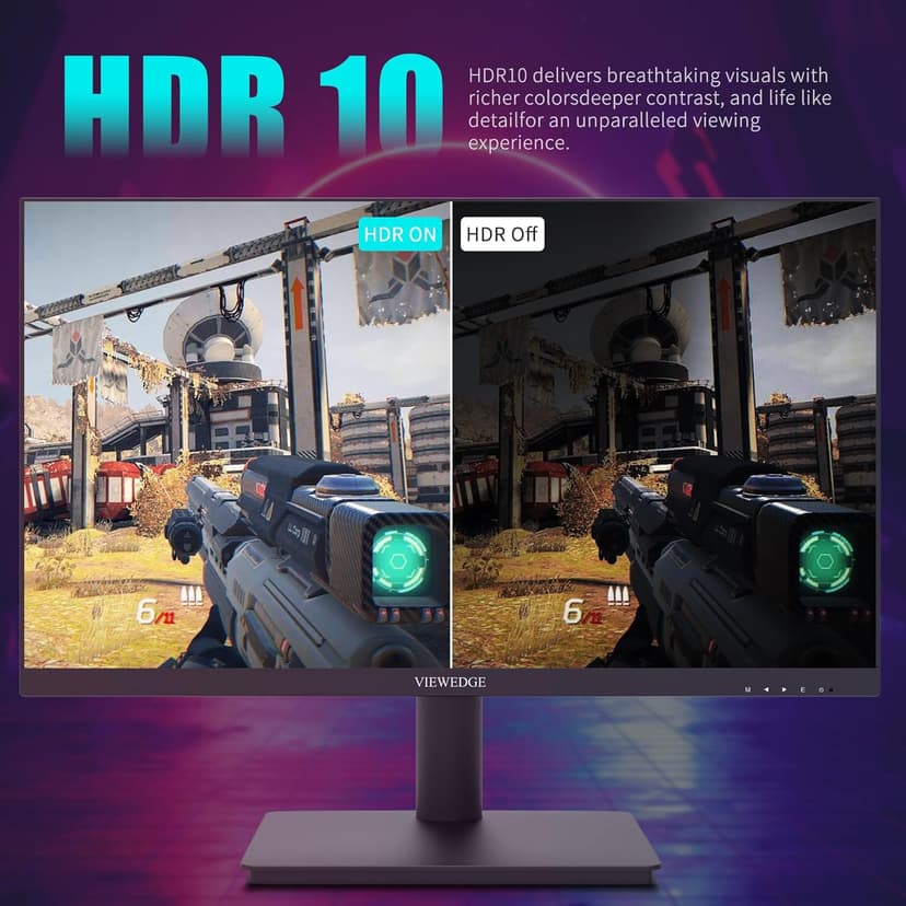 24 Inch Gaming Monitor with 165hz/144hz, IPS 1ms, FHD 1080p and HDR 10 | PC Computer Monitor with 105% sRGB, Bluelight Filter, 2 HDMI & 1 DP Port, Support Freesync and Wall Mounted