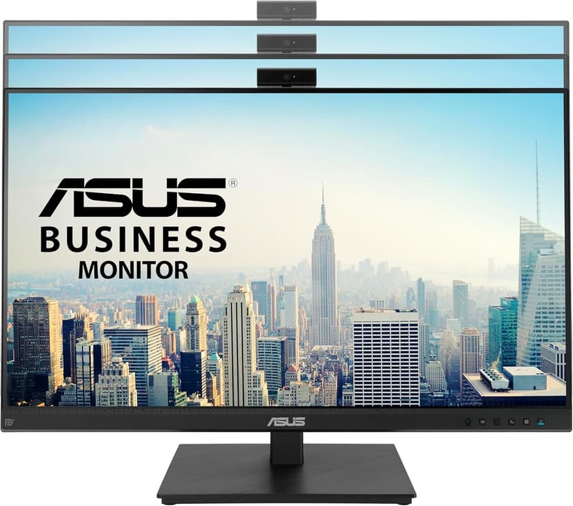 ASUS 27” 1080P Video Conference Monitor (BE279QSK) - Full HD, IPS, Built-in Adjustable 2MP Webcam, Mic Array, Speakers, Eye Care, Wall Mountable, Frameless, HDMI, DisplayPort, VGA, Height Adjustable