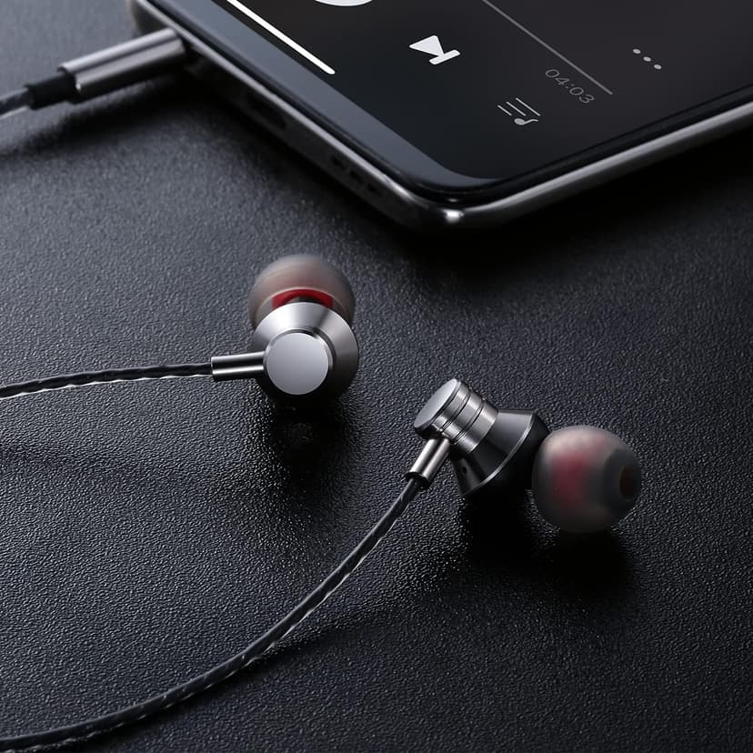 Wired Earbuds Headphones with Microphone Stereo Bass Earphones Noise Isolation in-Ear Headset Compatible with All Smartphones Tablets iPod IPad MP3 Player That with 3.5 mm Interface(Silver)