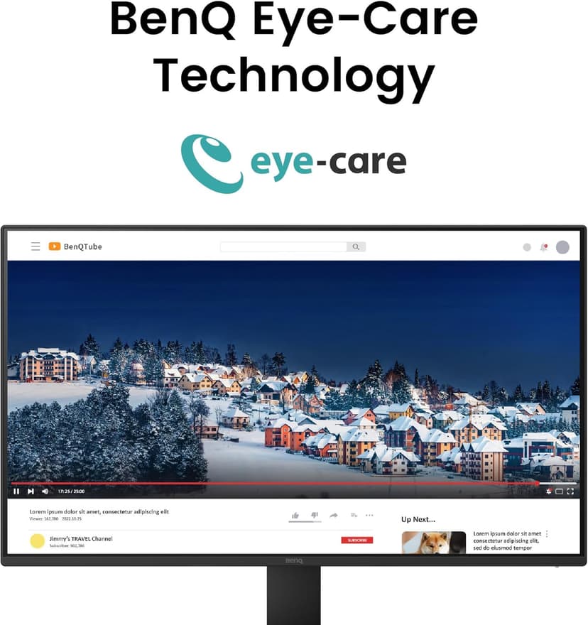 BenQ GW2791 27” 1080p FHD 100Hz IPS Eye-Care Monitor, HDMI, DisplayPort, 1080x1920, Ultra Slim Bezel, TUV-Certified, Flicker-free, Low Blue Light Plus, Eye-CareU