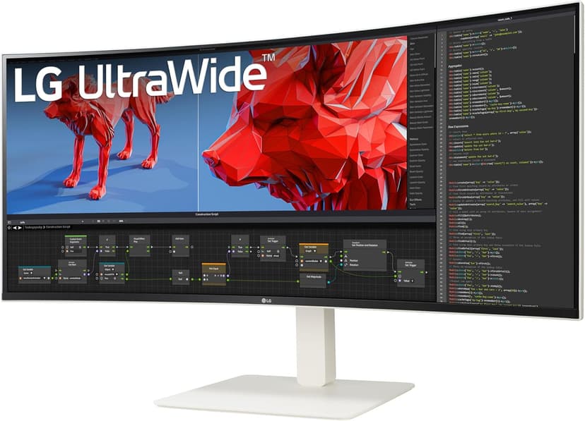 LG 38WR85QC-W 38 inch Curved UltraWide WQHD Nano IPS VESADisplayHDR 600 144Hz 1ms USB Type-C 90W Computer Monitor NVIDIA G-SYNC AMD FreeSync Premium Pro HDMI DisplayPort Tilt/Height/Swivel Stand White