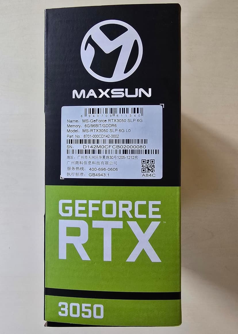 maxsun GeForce RTX 3050 6GB Graphics Cards GDDR6 Video Graphics Card GPU for Gaming PC Mini Small Form Factor SSF Slim Low Profile Design PCI Express 4.0, HDMI 2.1, DisplayPort 1.4a