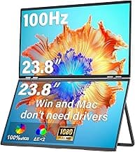 InnoView 23.8" FHD 100Hz 100% sRGB Dual Monitor 315°Adjustable Monitor Extendrer for Windows Mac w/HDMI Type-C Work Gaming Office Triple Monitors