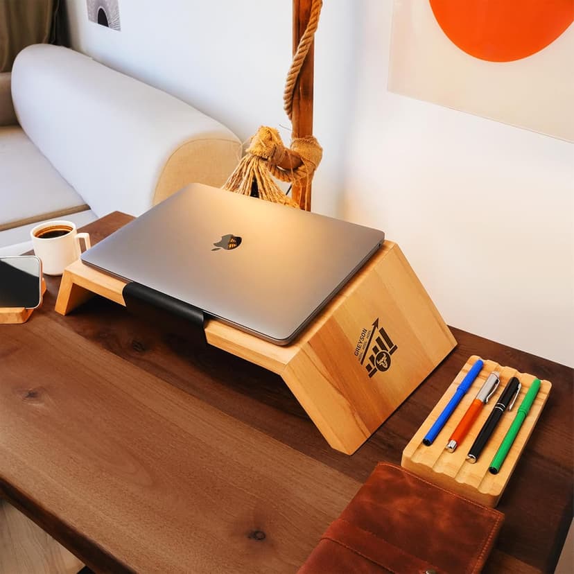 Personalized Wooden Desk Organizer for Trader, Trading Room Decor, Desk Decor, Custom Laptop Stand, Investor Gift, Entrepreneur Gift, Crypto