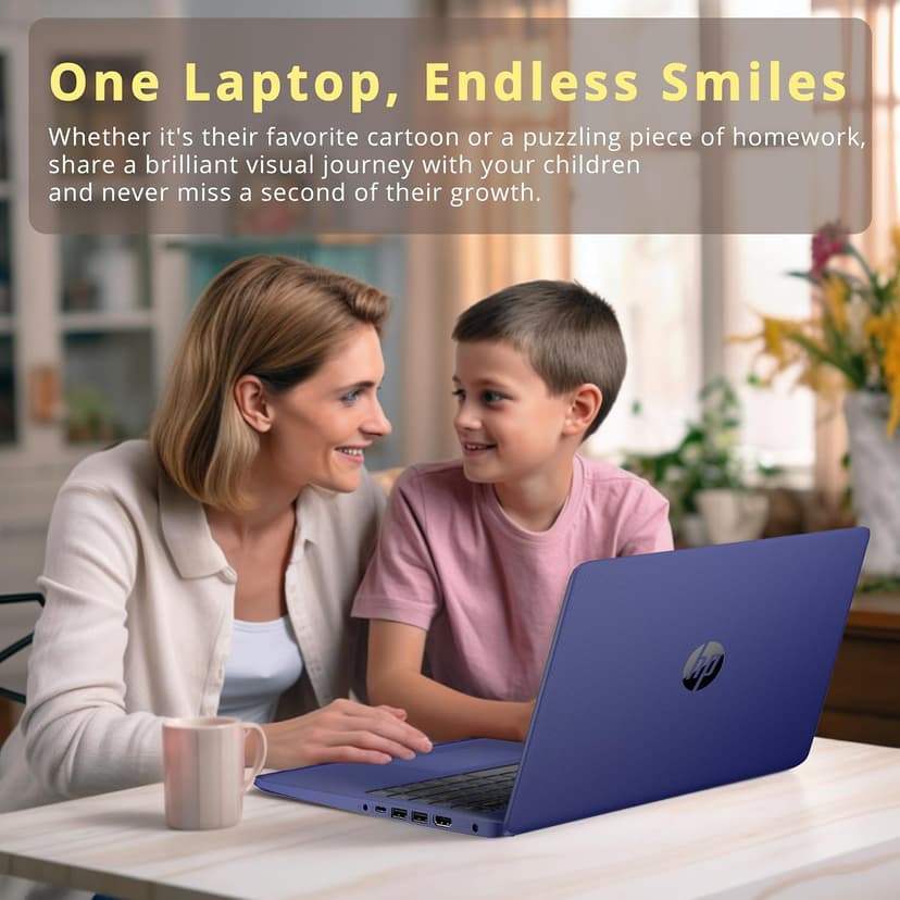 HP Premium Stream 14" HD BrightView Laptop, Intel Celeron N4120, 16GB RAM, 64GB eMMC Storage, HD Webcam, UHD Graphics, 1 Year Office 365, Bluetooth, WiFi, HDMI, Win 11s, Blue, 32GB Hotface USB Card