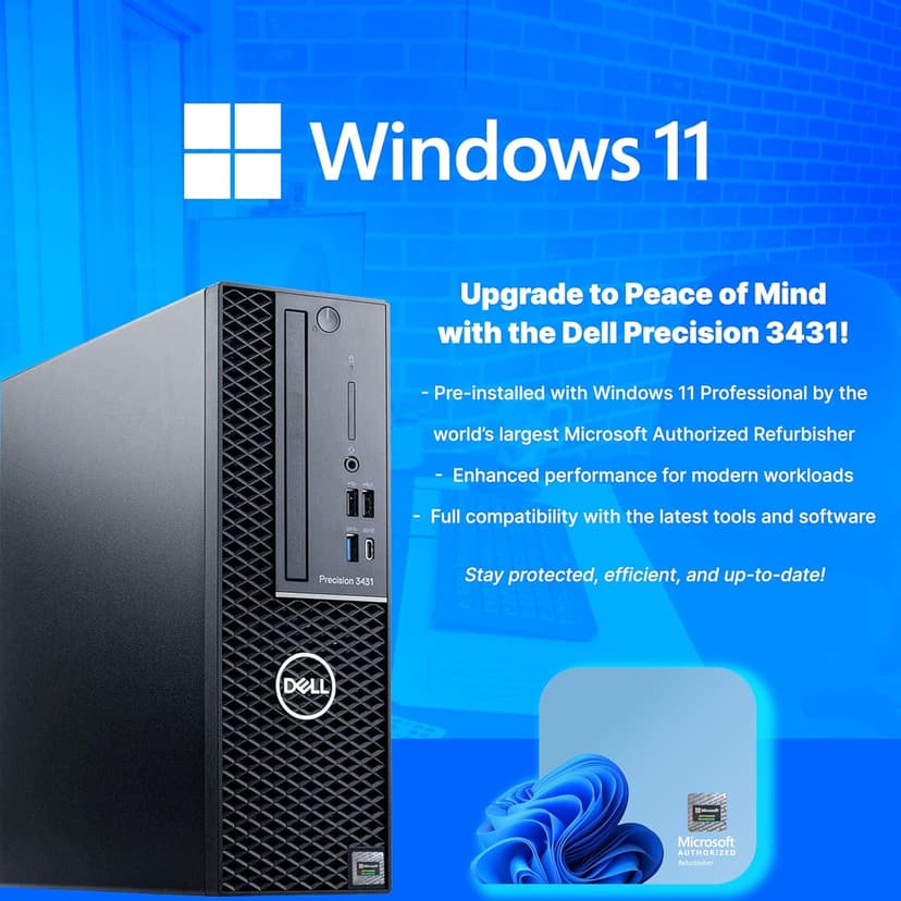 Dell Precision Workstation PC | Quadro P620 GPU - Editing & Design | Windows 11 Pro | Intel i5-9500 | 16GB RAM 1TB SSD | New 24" LCDs | Home or Office Computer | WiFi 6 AX200 + BT (Renewed)