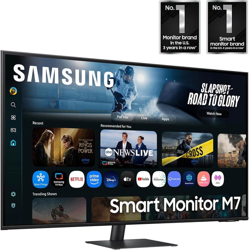 Samsung 43” Smart Monitor M7 (M70F) 4K UHD Display, Samsung Vision AI, Smart TV Apps, Gaming Hub, USB-C, HDMI and USB-A, Black, LS43FM702UNXZA, 2025