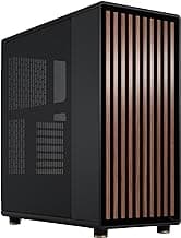 Fractal Design North - Genuine Walnut Wood Front - Mesh Side Panels - Two 140mm Aspect PWM Fans Included - Type C USB - ATX Airflow Mid Tower PC Gaming Case,Charcoal Black