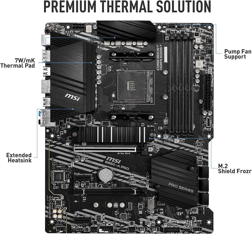 INLAND AMD Ryzen 7 5700X 8-Core 16-Thread Unlocked Desktop Processor with MSI B550-A PRO ProSeries Motherboard (AMD AM4, DDR4, PCIe 4.0, SATA 6Gb/s, M.2, USB 3.2 Gen 2 ATX)
