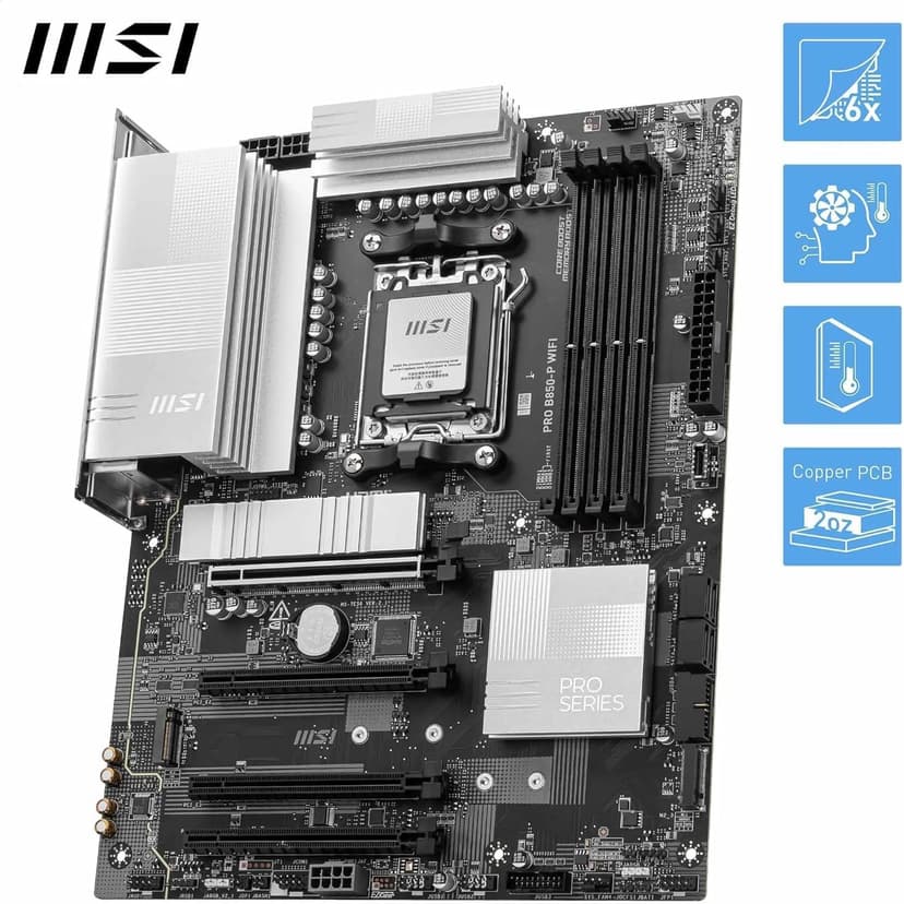 Micro Center AMD Ryzen 7 9700X CPU Processor with MSI PRO B850-P WiFi Motherboard (ATX, AM5, DDR5, PCIe 5.0, M.2 Gen5, Wi-Fi 7, 5G LAN)