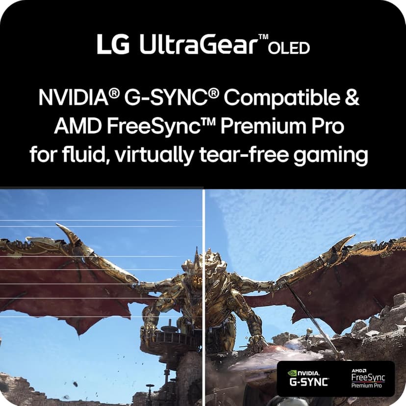 LG 45GS95QE Ultragear OLED Curved Gaming Monitor 45-Inch WQHD 800R 240Hz 0.03ms DisplayHDR True Black 400 AMD FreeSync Premium Pro NVIDIA G-Sync HDMI 2.1 DisplayPort Tilt/Height/Swivel Stand - Black
