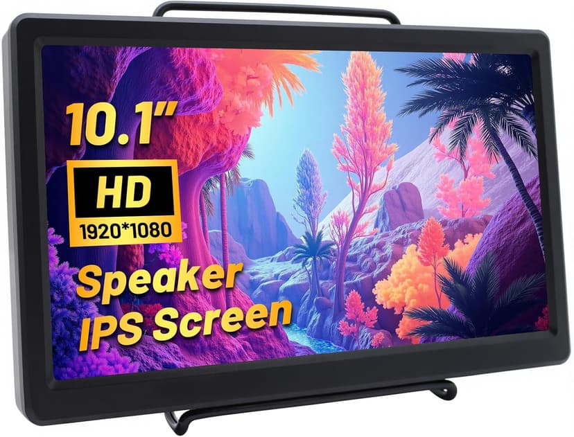 ELECROW 10.1 Inch Portable Monitor - IPS Capacitive Monitor with HD VGA Port，1920x1080P LCD Display Built-in Dual Speakers VESA Mount for Raspberry Pi 5/4/3, PS Xbox, Windows 11/10/8/7