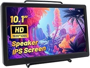 ELECROW 10.1 Inch Portable Monitor - IPS Capacitive Monitor with HD VGA Port，1920x1080P LCD Display Built-in Dual Speakers VESA Mount for Raspberry Pi 5/4/3, PS Xbox, Windows 11/10/8/7