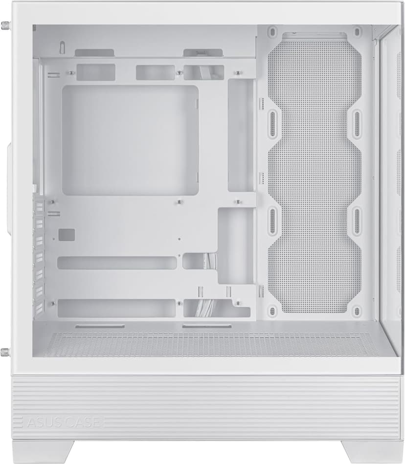 ASUS A31 White ATX Mid-Tower Gaming Case, Dual-Sided Tempered Glass, Frameless Design, BTF Hidden Connectors, 360 AIO Support, 8° Angled Base, ARGB Ready, Optimized Airflow, Seamless Cable Management