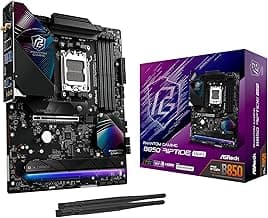 ASRock AMD B850 Phantom Gaming Riptide WiFi 7 Socket AM5 Ryzen 9000/8000/7000 Series DDR5 8000+ (OC) MHz 256GB ATX Motherboard M.2 SATA3 6.0 Gb/s PCIe 5.0