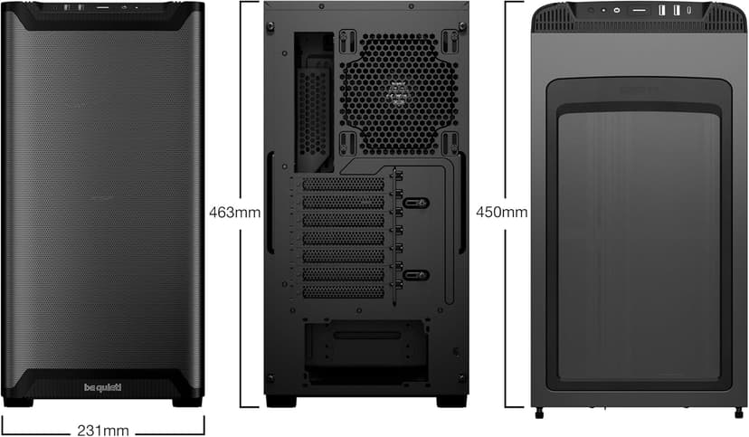 be quiet! Pure Base 501 Black PC case | 2 Preinstalled Quiet Fans | Mid Case | USB 3.2 Gen | Airflow | BGW74