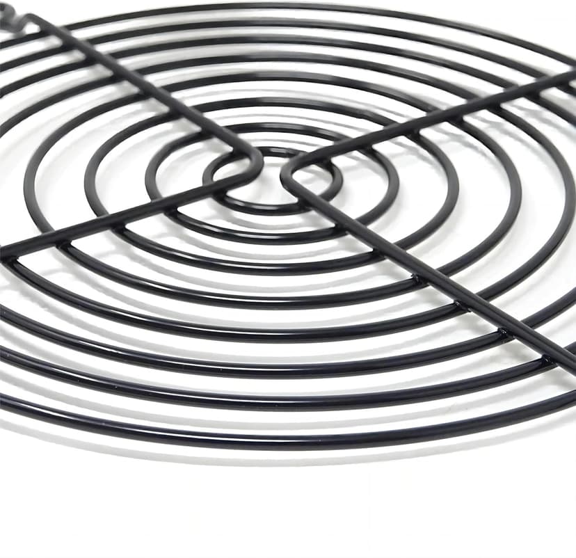 120mm Fan Grill,PC Fan Cover,Black PC Fan Grill Guard,Metal Slivery Black Replacement Screws,for PC Ventilator,2Pack.