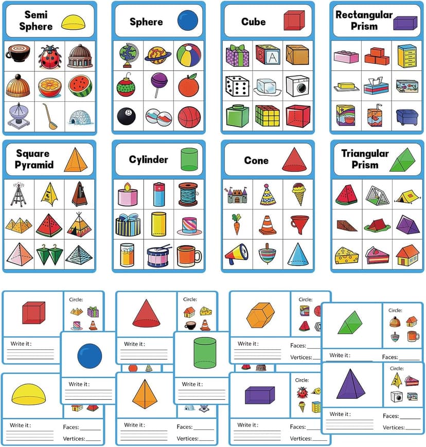 100 Pcs 3D Shapes for Teaching - Geometric Solids and Geometry Manipulatives for Classroom - Enhance Learning Experience