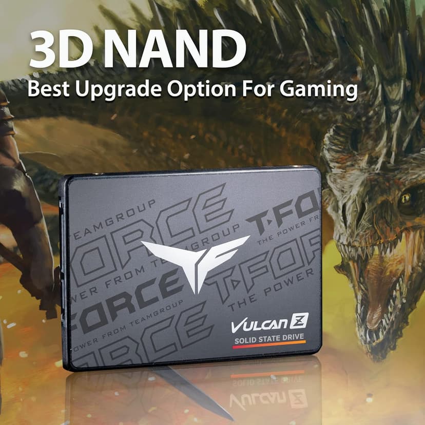 TEAMGROUP T-FORCE VULCAN Z 1TB SLC Cache 3D NAND TLC 2.5 Inch SATA III Internal Solid State Drive SSD (R/W Speed up to 550/500 MB/s) T253TZ001T0C101
