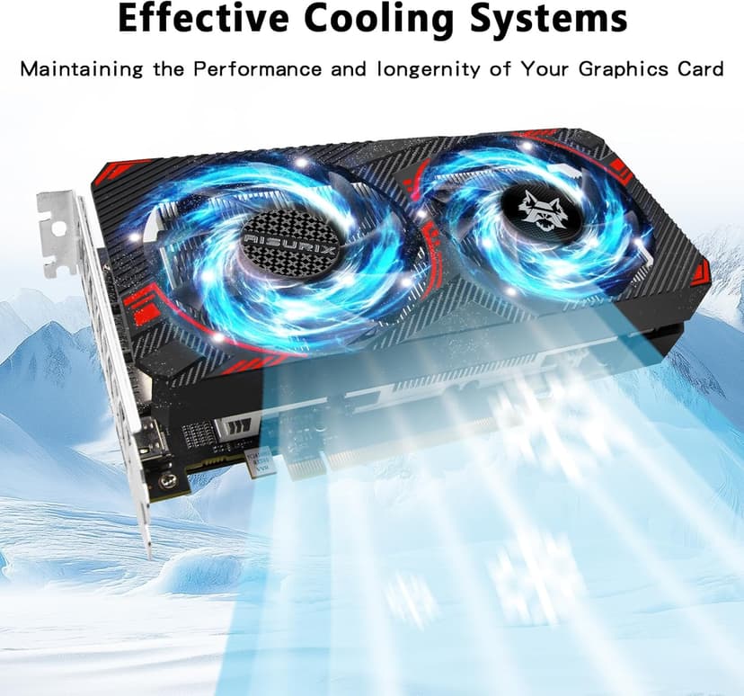 RX 580 Graphics Card 8GB GDDR5 2048 SP PCIe 3.0 Dual Fan Cooling DirectX 12 256-Bit HDMI/DP/DVI Outputs Video vard for Gaming PC and Streaming