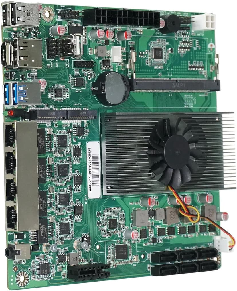N100 Industrial Motherboard NAS 4 Cores 4 Threads Low Power Processor 4x2.5G i226 Network M.2 Slot 6xSATA DP HDMI 2.0 PCIE ×1 .1*M2_ SSD NVME/NGFF+ 1*M.2_ NVME