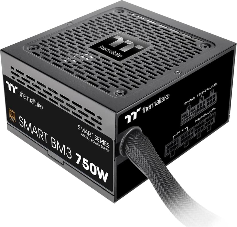 Thermaltake Smart BM3 750W 80Plus Bronze ATX 3.0 & PCIE 5.0 Ready Semi-Modular Power Supply; 105°C/221°F Japanese Capacitor; 5 Year Warranty; PS-SPD-0750MNFABU-3