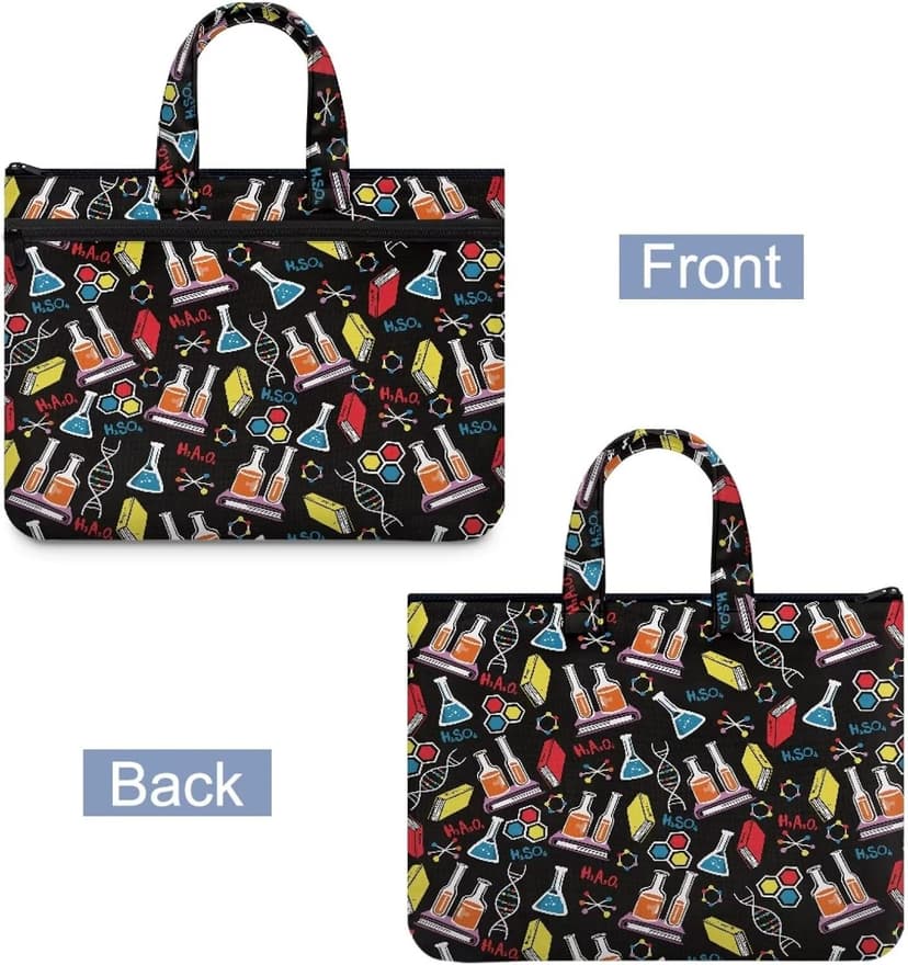 Large Document Pouch with Zipper Lightweight Tote Art Bag Reusable Filing Folder for School Office