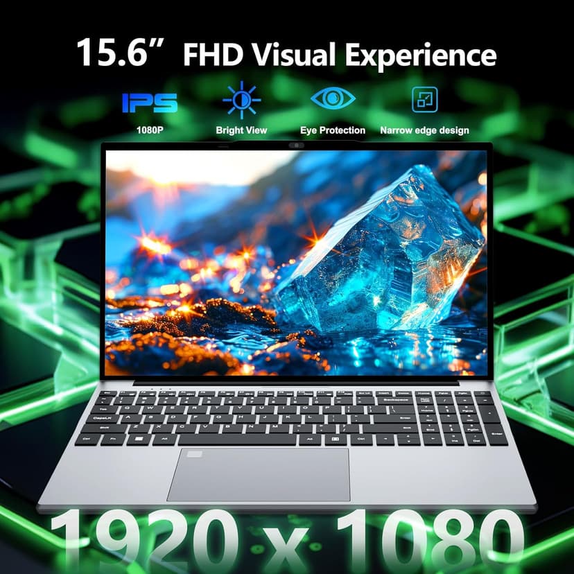 Gaming laptop,15.6 inch Laptop Computer, Laptops Celeron N5095 Processor, 16GB 512GB SSD FHD 1920 * 1080 Display 180 Angle Opening Fingerprint Unlock Backlit Keyboard Mini-HDMI Traditional Computers