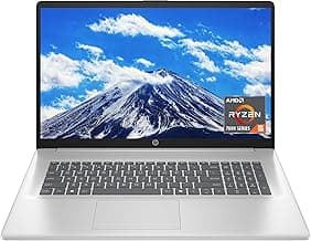HP 17.3 inch Laptop, HD+ Display, AMD Ryzen 5 7520U, 16 GB RAM, 512 GB SSD, AMD Radeon Graphics, Windows 11 Home, Natural Silver, 17-cp2199nr